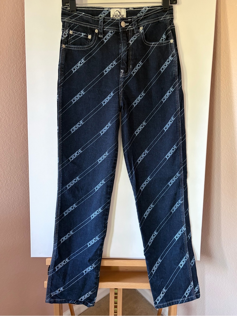 Jordache Diagonal Logo Print Vintage Jeans Size 27
